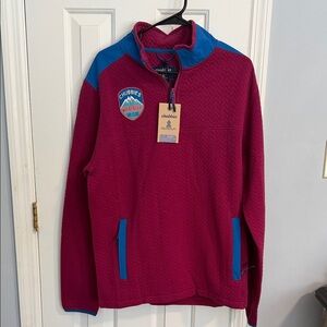 Chubbies Burgundy Pullover with Bright Blue Accents